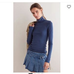 Free People Good Good Turtleneck Size XL in Dark Denim